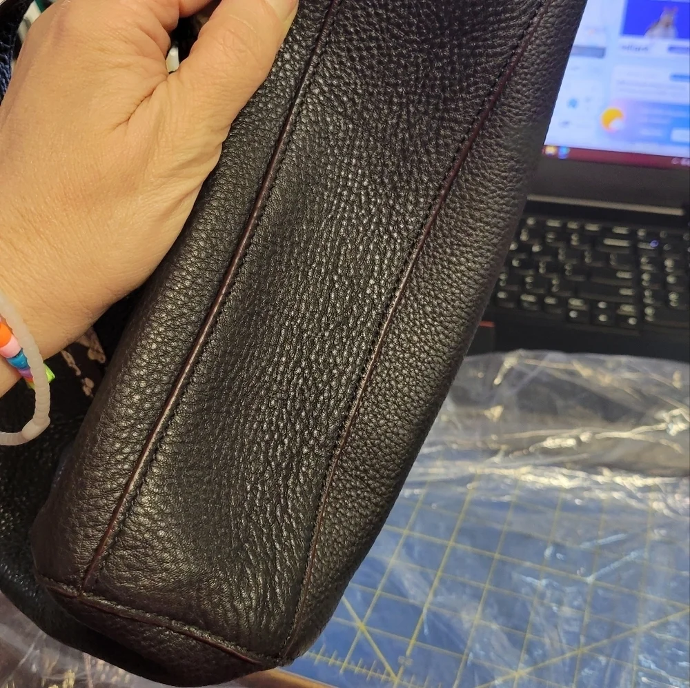 Coach F25979 Black Leather Satchel with Silver Hardware